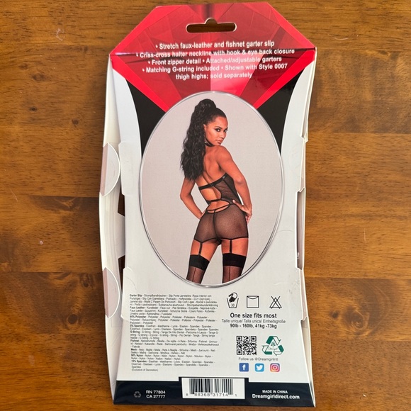 Dreamgirl Black Strappy Chemise - Picture 2 of 2